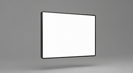 White tablet computer on gray background screen