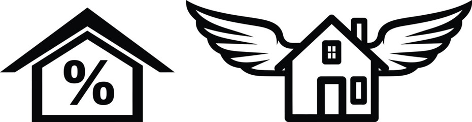 Real estate and financial freedom icons