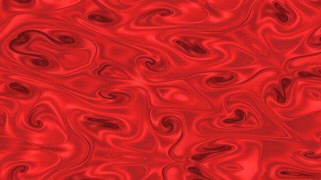 Abstract motion creates a vibrant red background with swirling patterns and shapes