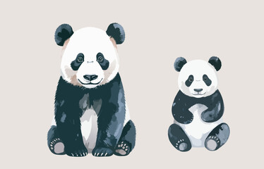 Naklejka premium Cute Animals Vector Illustration Set – Adorable Cartoon Baby Animal Characters Collection