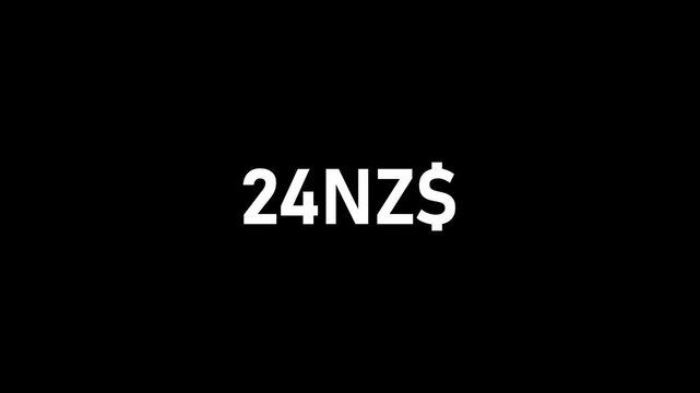 New Zealand Dollar Animated Money Count-Up from 0 to 900 for Fintech and Accounting Videos.