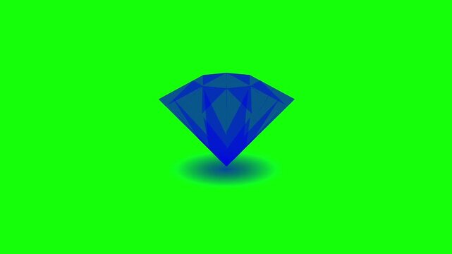 Rotating Lapis Blue Diamond on Green Background