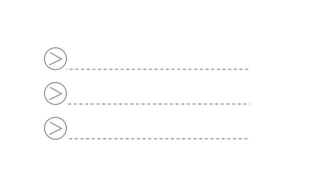 direction arrow icon animation with circle and dashed line for user interface 4k.