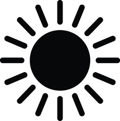 Sun icon with radiating rays indicates brightness, weather, and light.