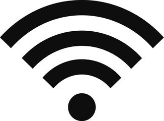 Wireless internet signal icon indicates strong connectivity and modern.
