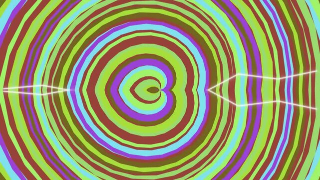 Abstract colorful circles with psychedelic patterns and vibrant colors.