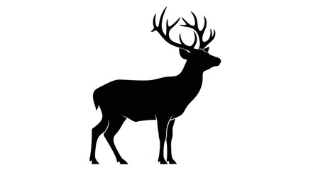 Obraz premium Silhouette of Deer with Antlers.