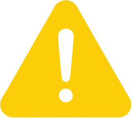 Warning sign icon represents caution, danger, or immediate attention.