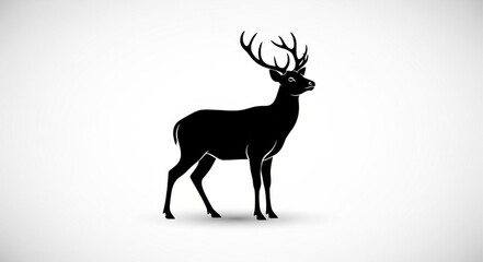 Obraz premium Silhouette of Deer with Antlers.