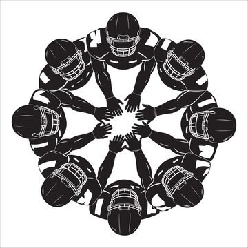 American basketball  team huddle strategy black and white illustration minimalist design sports unity