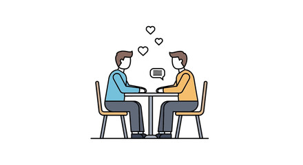 Fototapeta premium Romantic Date Between Two Men