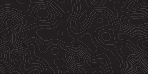 Abstract white on black background Topographic line map pattern. Contour elevation topographic and textured Background Modern design with black background with topographic wavy patted.  © Kainat 