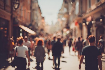 Travelers on historic cobblestone street in daylight