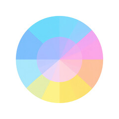 Colorful Abstract Gradient Circles with Transparent Background and Soft Light Highlights