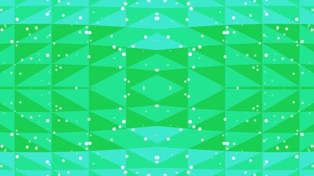 Abstract geometric pattern with bright green and blue colors, simple background.