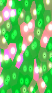 Neon Green Pink Beige Glowing Geometric Mosaic Pattern