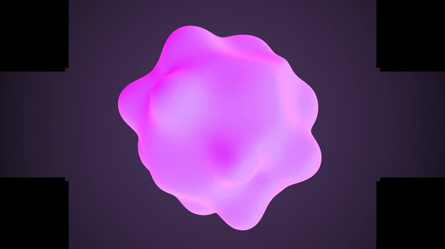 Neon Pink Blobby Organic 3D Shape on Dark Purple Background