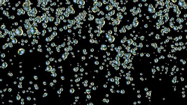Rising Water Bubbles on Transparent Background (Alpha Channel)(3) 立ち昇る水中の泡 アルファチャンネル付き透過背景素材