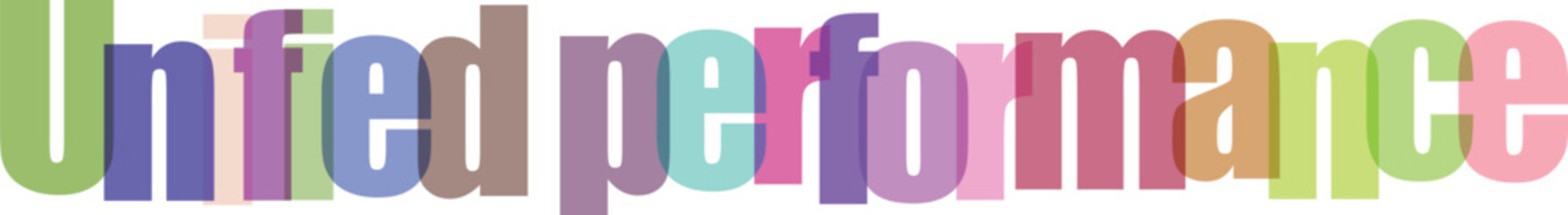 Unified performance colorful alphabet typography with 3d effect © RINA