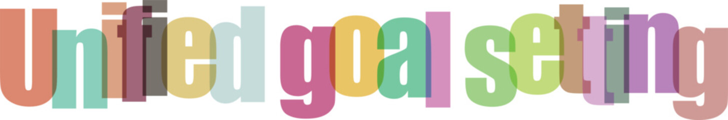 Unified goal setting colorful alphabet typography with 3d effect © RINA