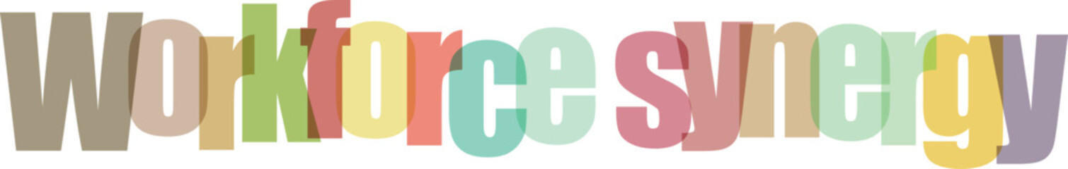 Workforce synergy colorful alphabet typography with 3d effect © RINA