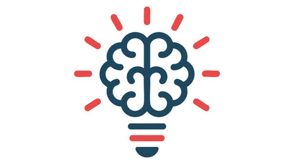 Fototapeta premium Innovative idea symbolized by a brain inside a glowing light bulb