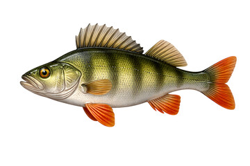 Vibrant perch fish illustration with detailed scales and fins