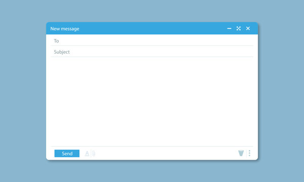 Empty Email Message Window Mockup Interface for Newsletter and Digital Correspondence