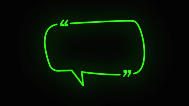 Neon laser frame Quote speech bubble animation	4k
