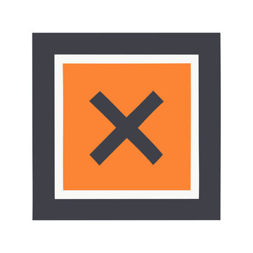 Hazard Warning Sign Harmful Irritant Substance Orange Square Icon