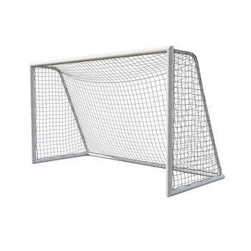 A simple illustration of a soccer goal with a white net against a plain white background.