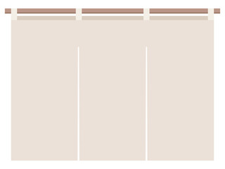 和食店やショップの入り口に使えるシンプルな3巾のれんイラスト