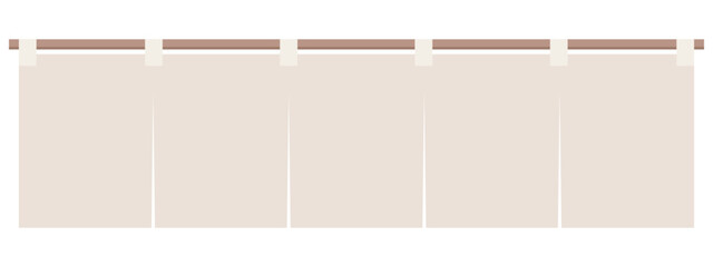 広い間口を演出する5巾のワイドなのれん（暖簾）イラスト素材