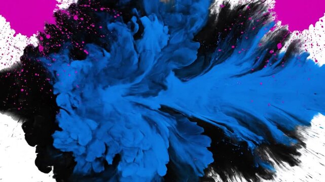 Black ink splatter on white background for creative design projects