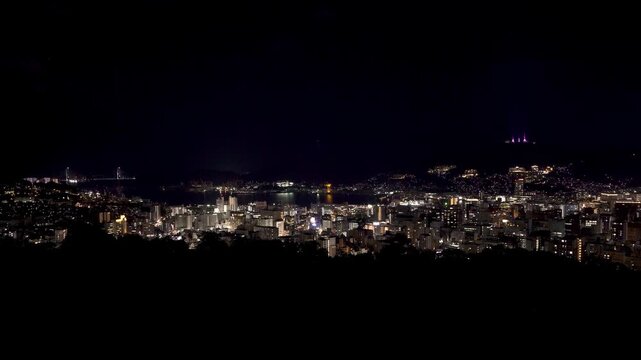 風頭公園から見る長崎市の夜景