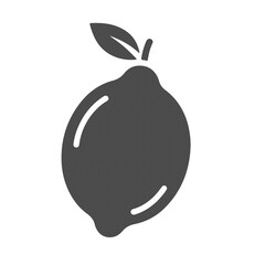 Lemon Fresh Citrus Fruit Icon in Minimal Flat Gray Style Isolated on Transparent Background