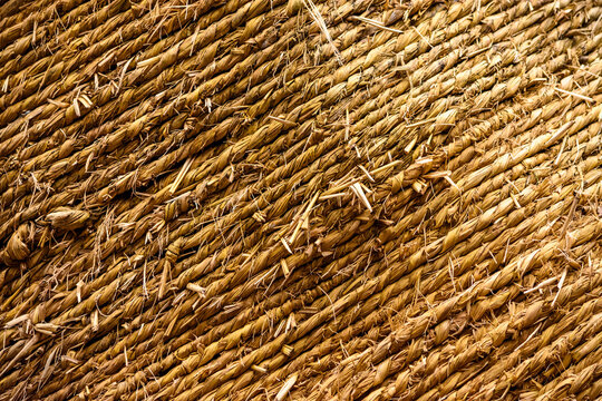 Braided straw rope texture background