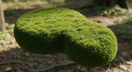 Moss Covered Rock in Forest Setting.