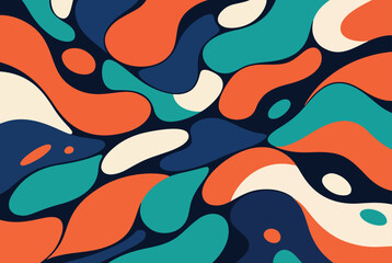 Naklejka premium Dynamic Abstract Organic Pattern Colorful Flat Illustration.