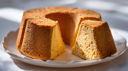 Sponge cake on a plate