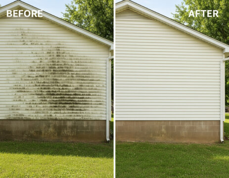 House Siding Before After Cleaning isolated on transparent background