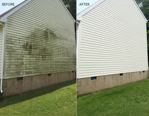 House Siding Cleaning Before After png isolated on transparent background