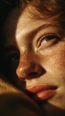 Captivating close-up portrait of a young woman