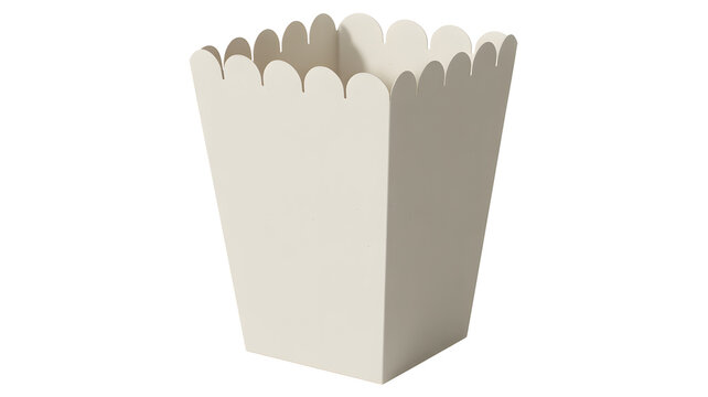 8) Empty popcorn box mockup isolated on white background