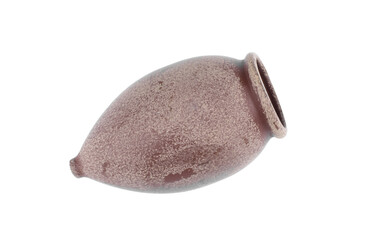 ancient clay amphora isolated on white background