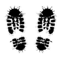 classic muddy dirty wet messy work boot footprints prints pair on transparent background vector image