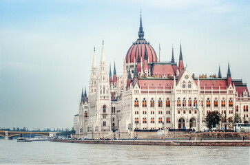Obraz premium Amazing building of Hungarian Parliament in Budapest.