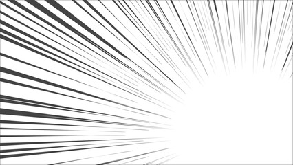 Obraz premium 黒の右下の集中線のベクターの効果線