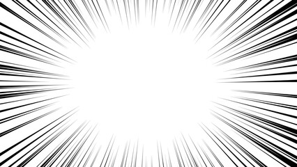 黒の集中線のベクターの効果線