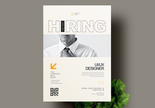Minimal We're Hiring Flyer Layout